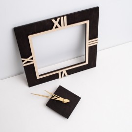Square wooden wall clock
